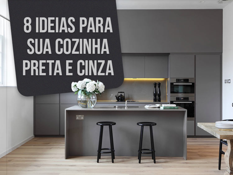 cozinha preta e branca