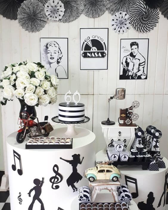 decoração de 60 anos com flores