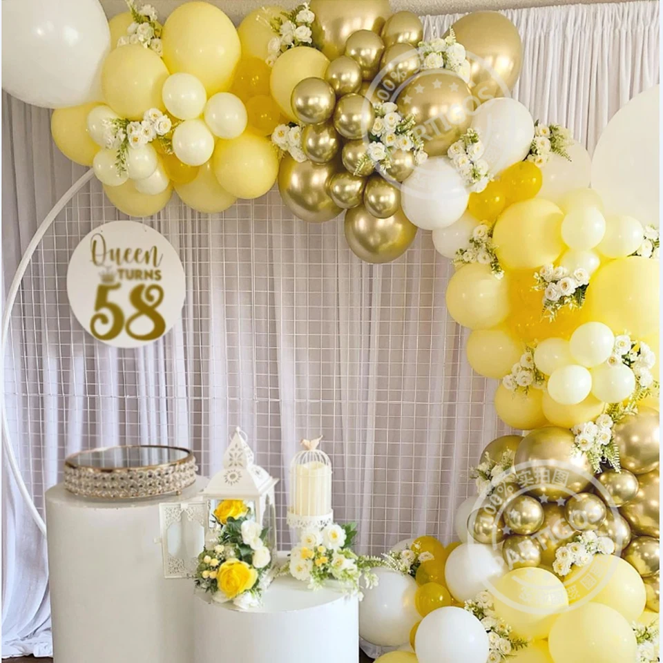 erros comuns decoração festa amarelo branco dourado
