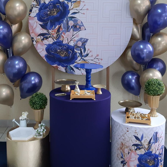 como fazer painel de balões azul e branco simples