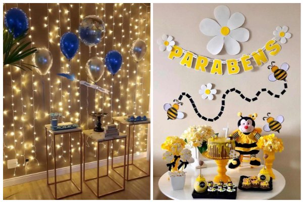 decoração festa aniversário simples vs elaborada
