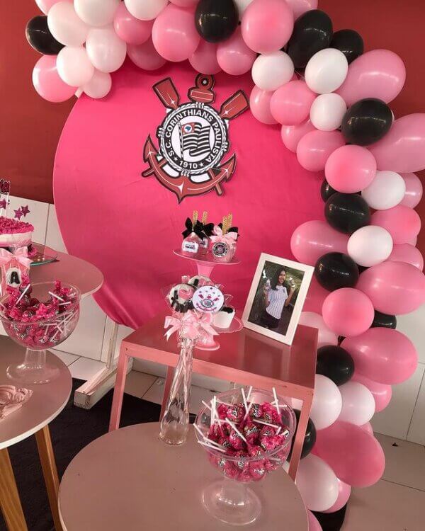 ideias de decoração festa corinthians feminino simples