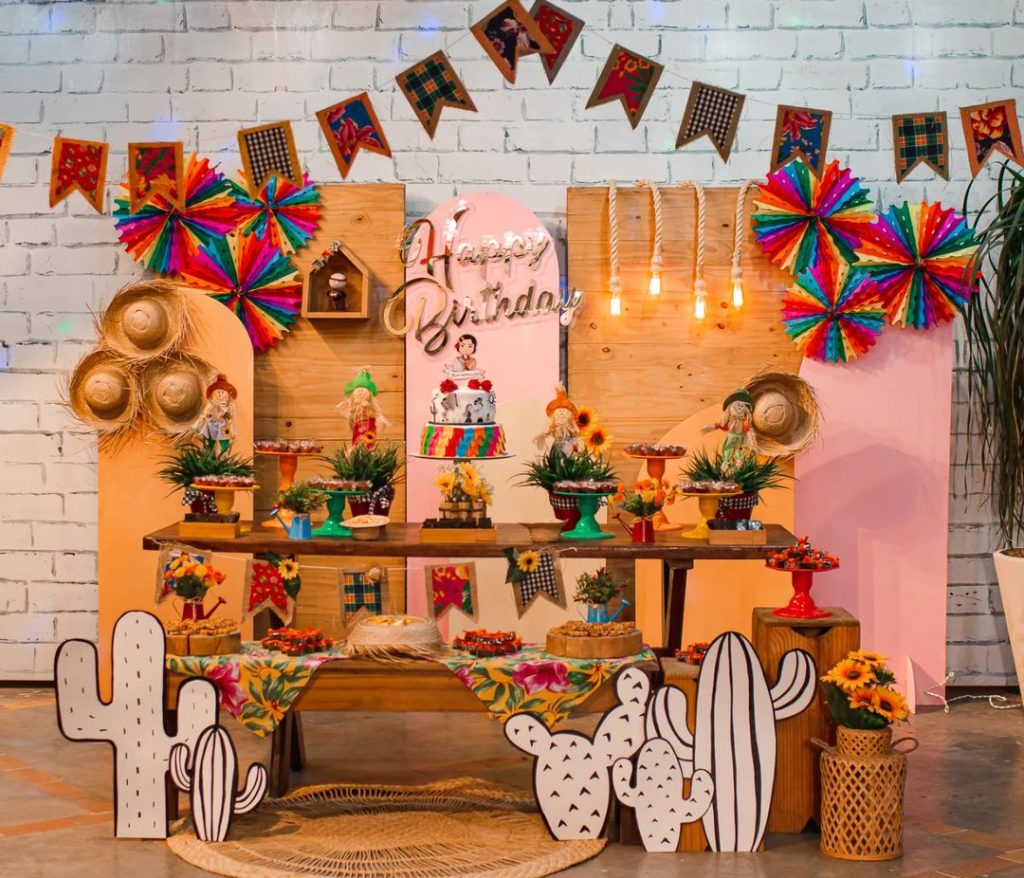 decoração de mesa para festa junina infantil