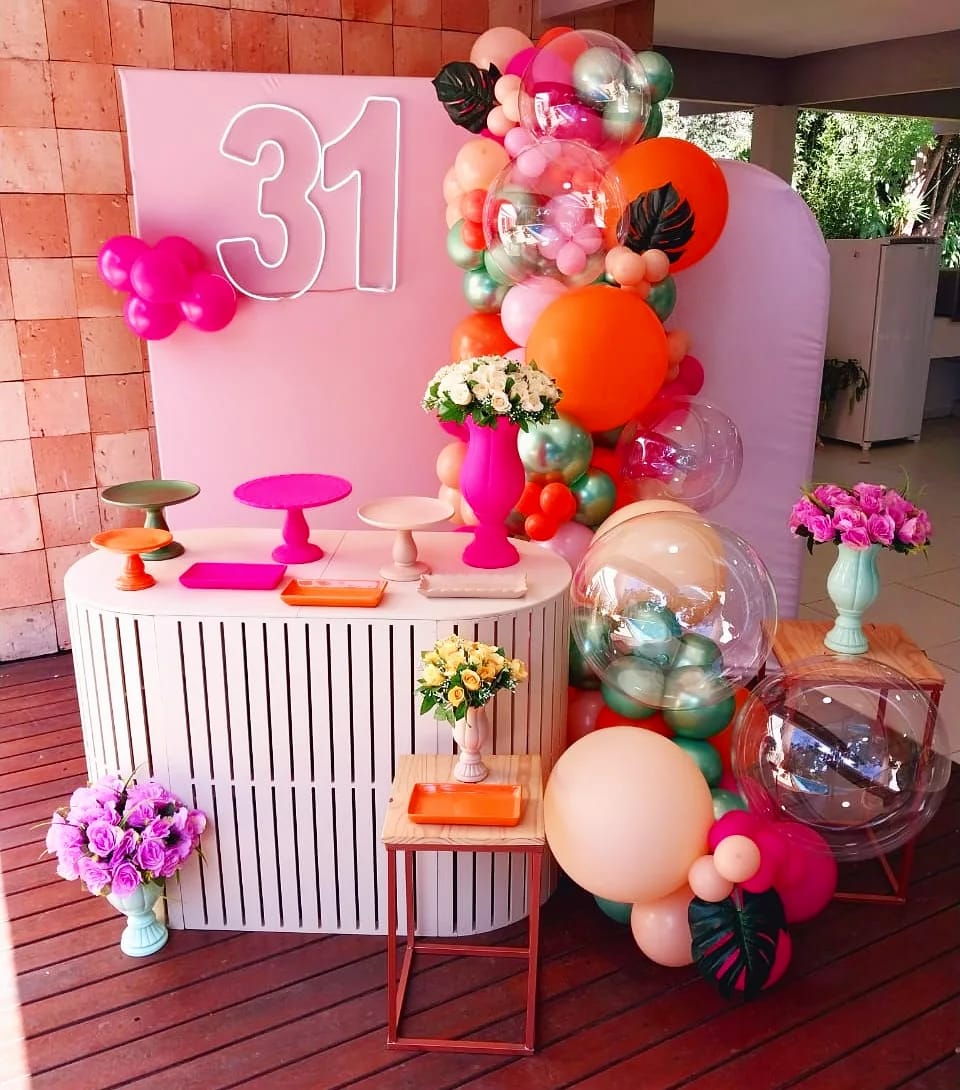 decoração festa halloween laranja