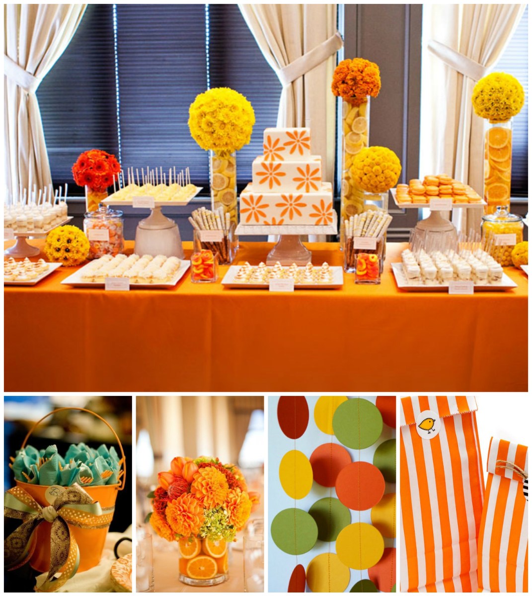 decoração festa adulta laranja