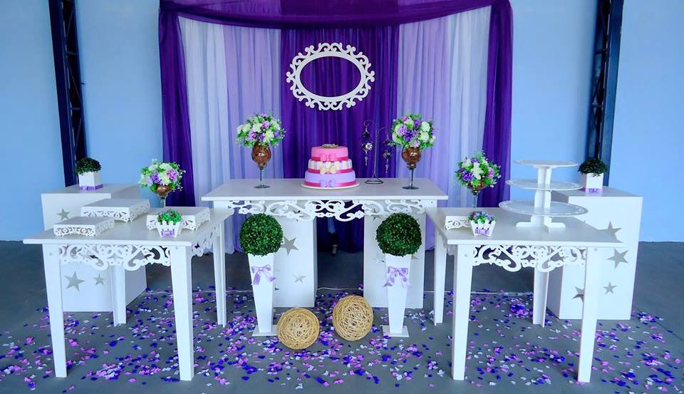 decoração festa tema borboletas lilás e roxo