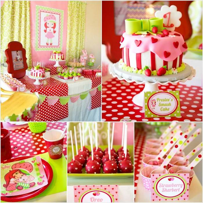 decoração de festa de morango para bebê