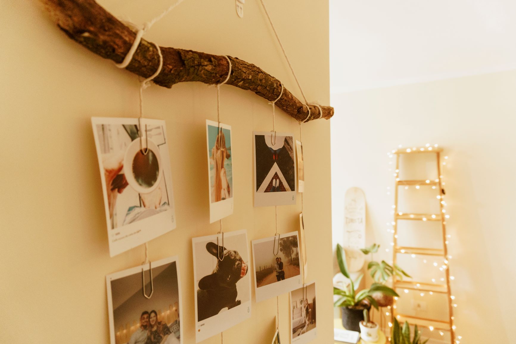 decoração com polaroids