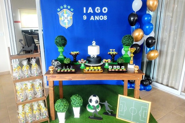 mesa de bolo futebol