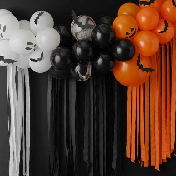 Cortina de papel crepom halloween