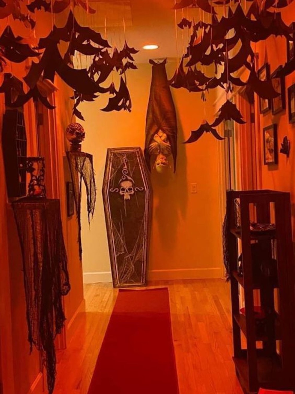 Cortina de papel crepom halloween