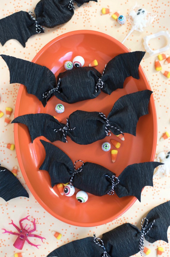 Flores de papel crepom halloween