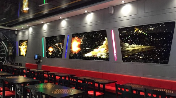 decoração de hamburgueria