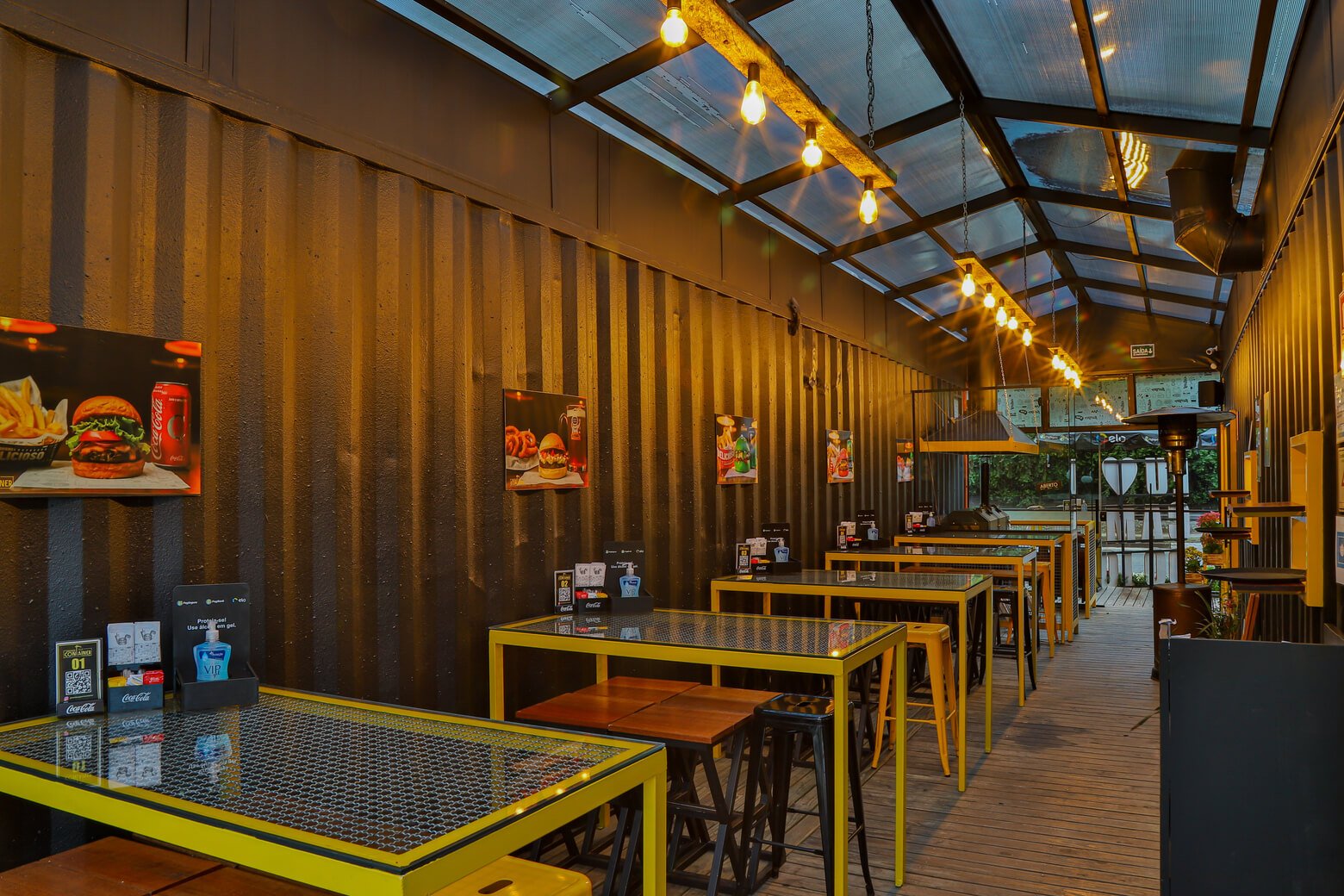 ideias de decoração de hamburgueria industrial