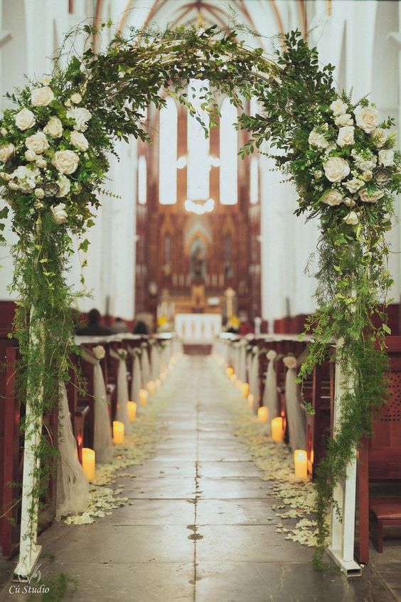 decoração igreja com luzes