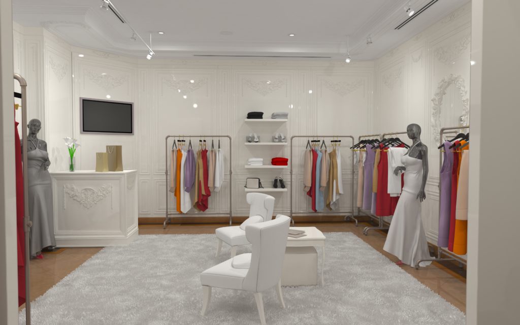 decoração de loja de roupa