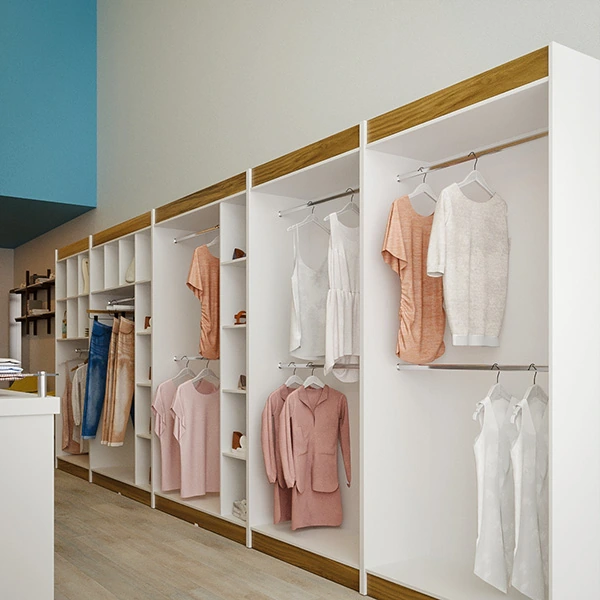 decoração loja de roupa masculina vs feminina