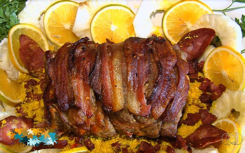 lombo com crosta de bacon