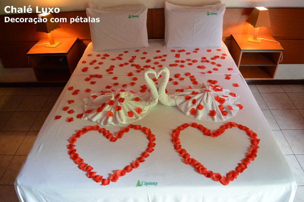 decoração de quarto com pétalas de rosa hotel