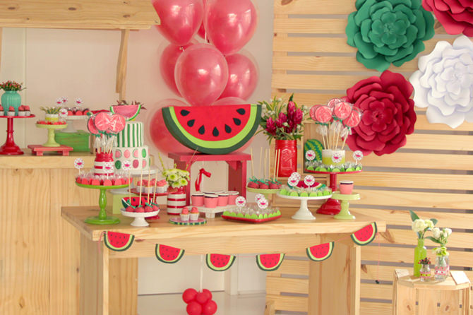 decoração melancia chá de bebê