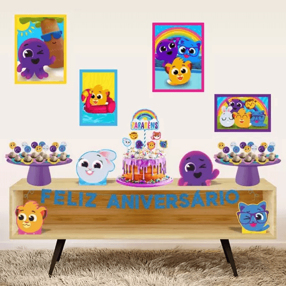 decoração de mesa bolofofos