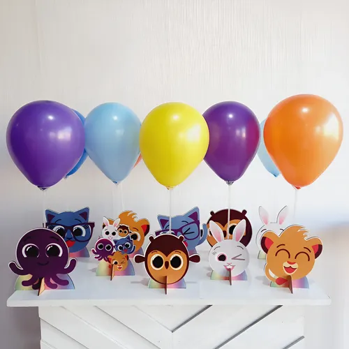 decoração de mesa bolofofos