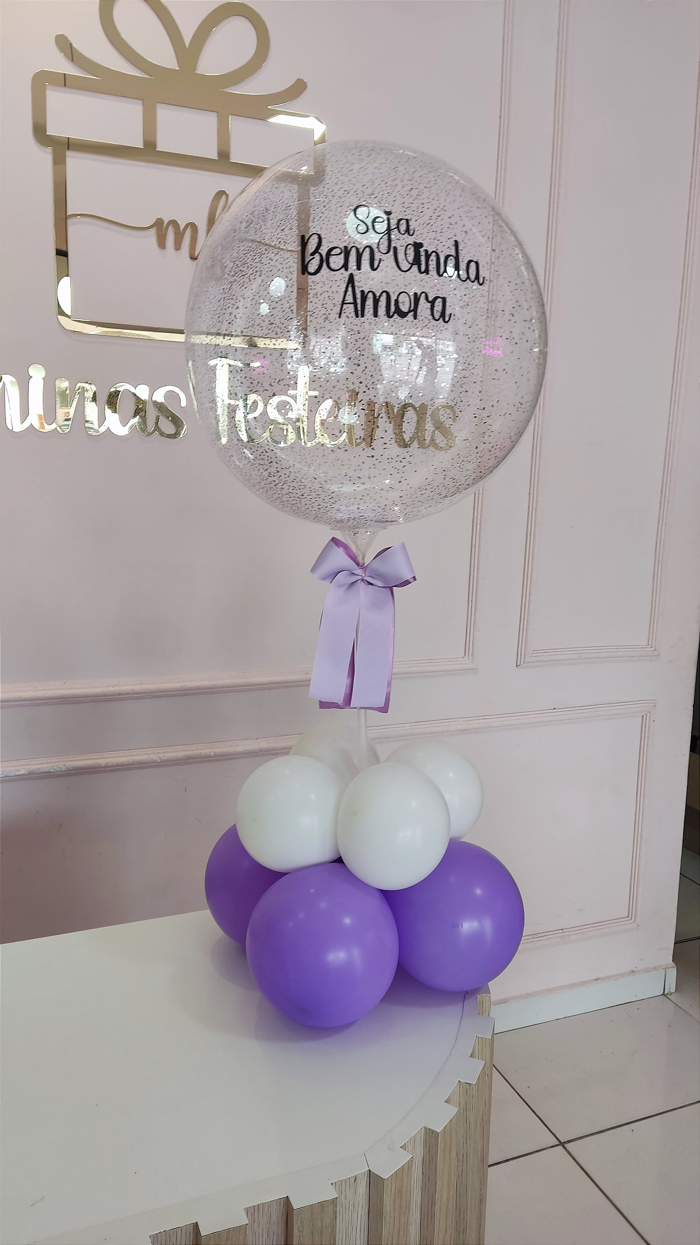 como fazer centro de mesa com balão
