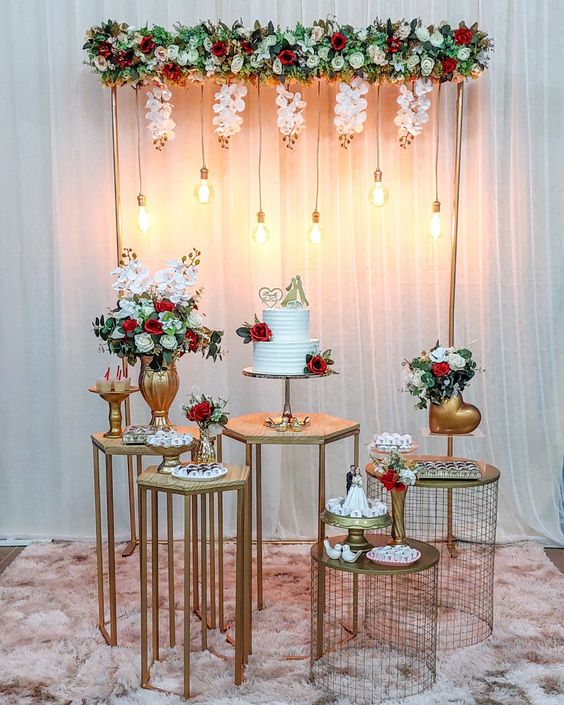 decoração mesa principal casamento