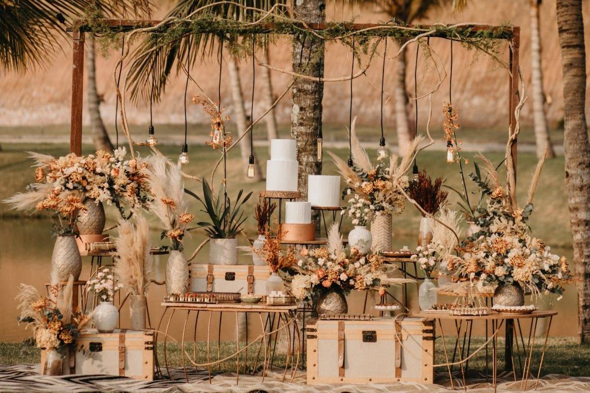 decoração mesa principal casamento