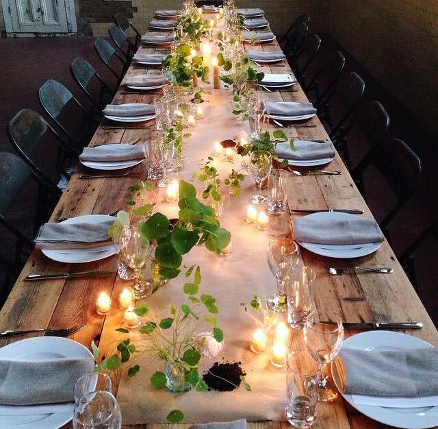 decoração de mesa de casamento rústica chic