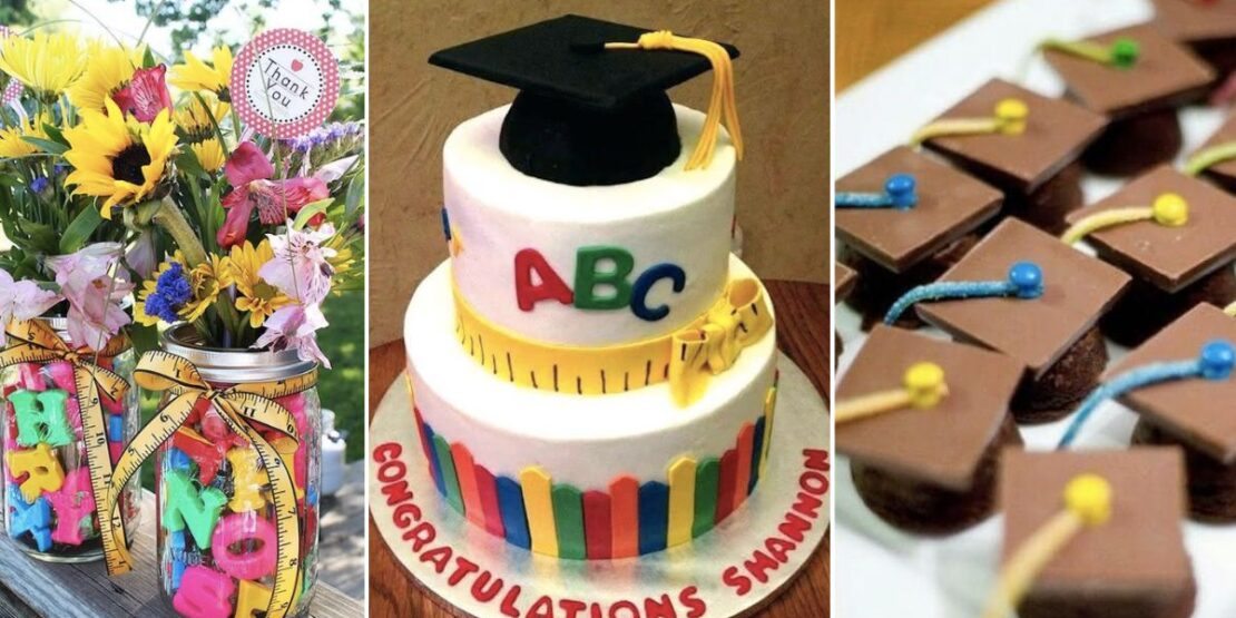 ideias de decoração de mesa de formatura simples e bonita