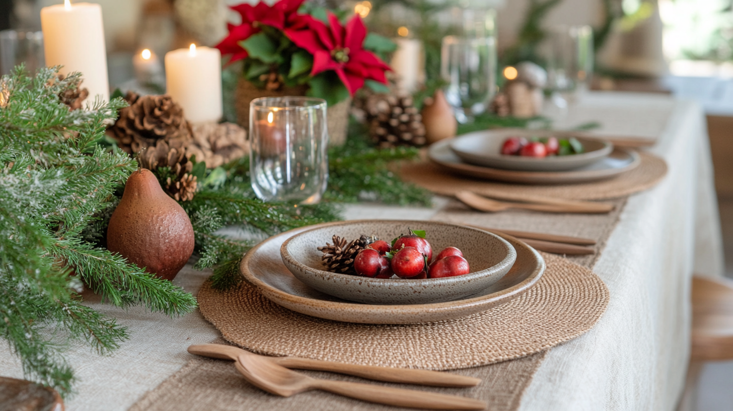 erros comuns ao decorar mesa de natal com juta