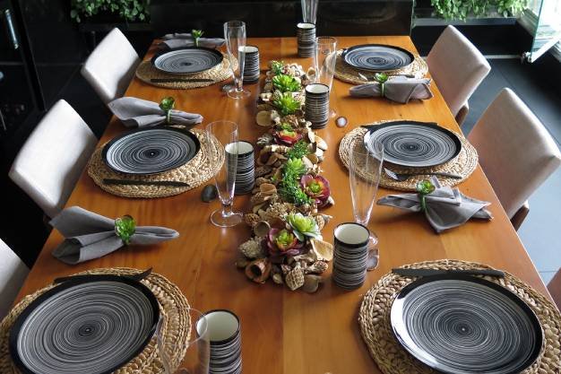 decoração de mesa para jantar