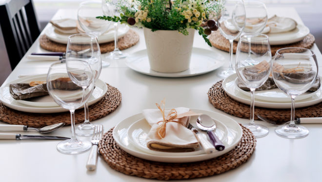 decoração de mesa para jantar