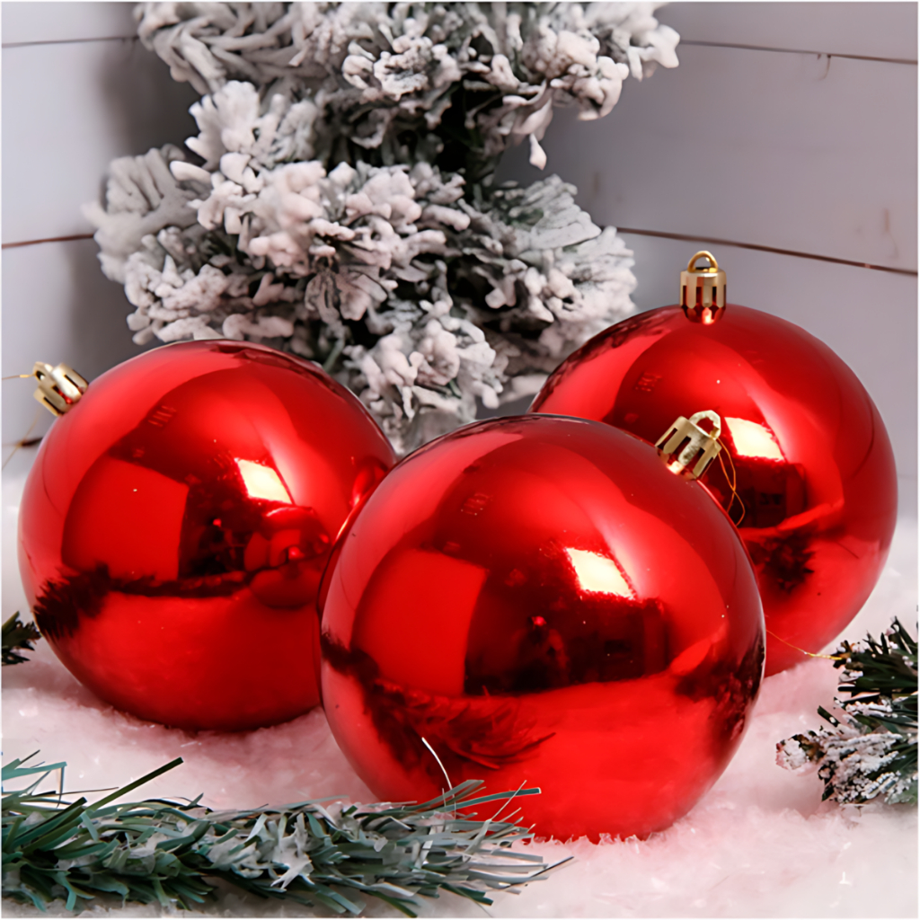 árvore de natal com efeito cascata de bolas