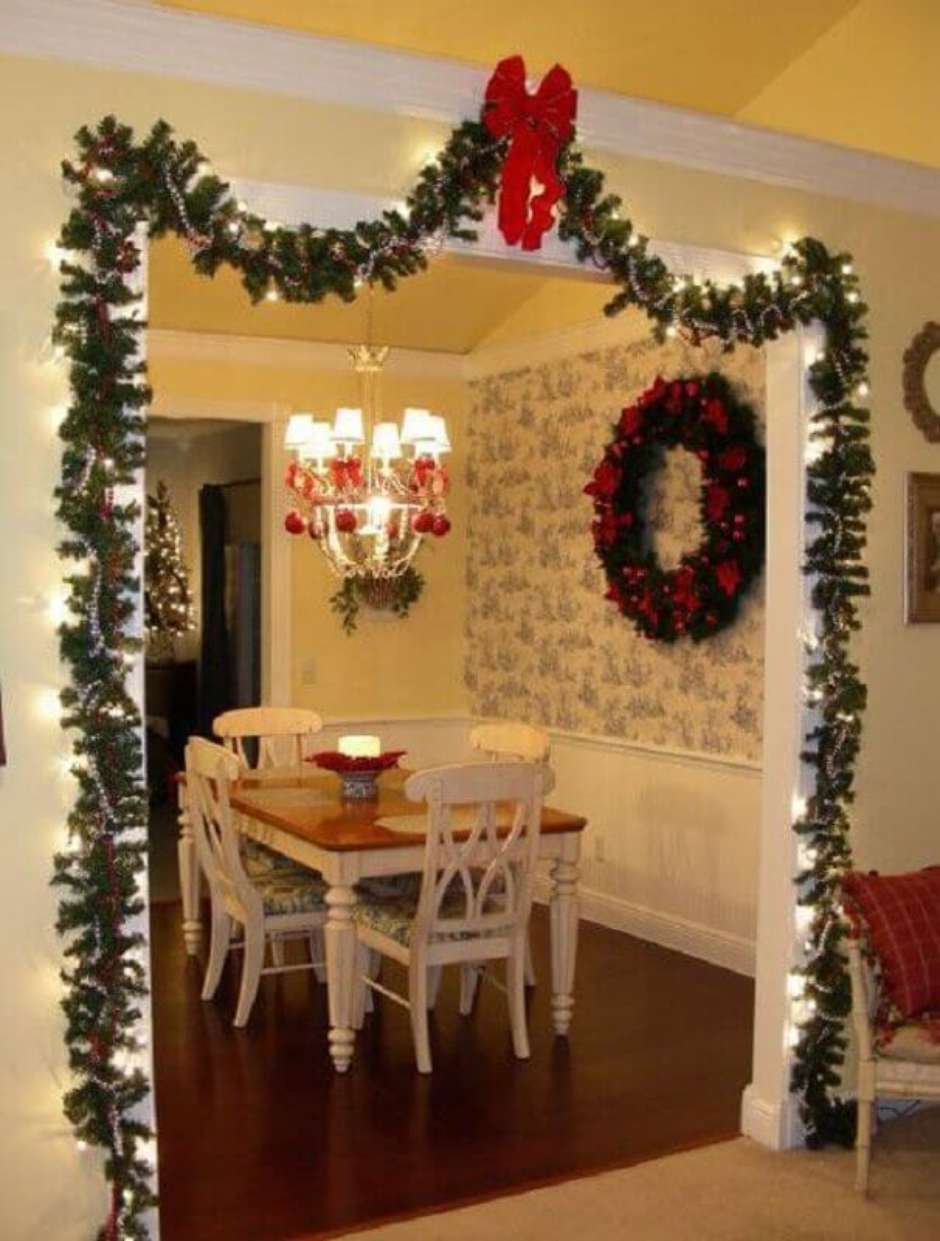 decoração de natal com festao