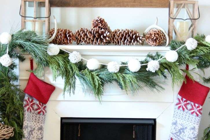 ideias de decoração de natal para lareira simples