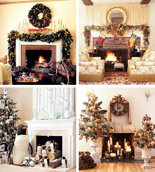 ideias de decoração de natal para lareira simples