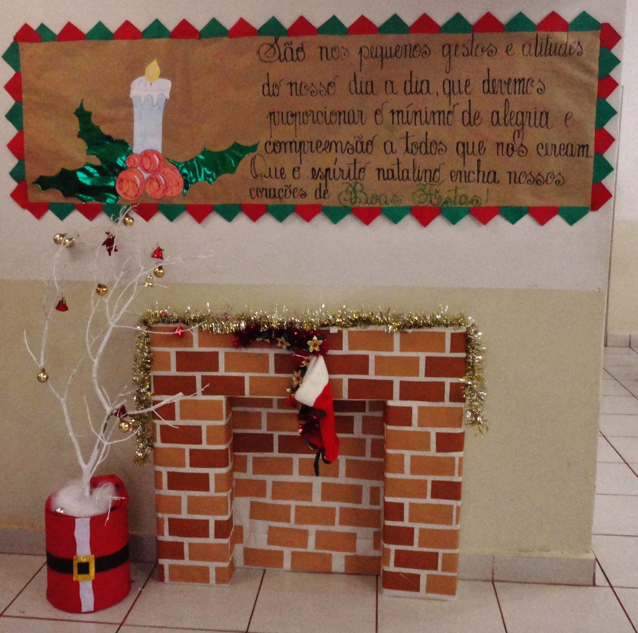 decoração de natal com lareira