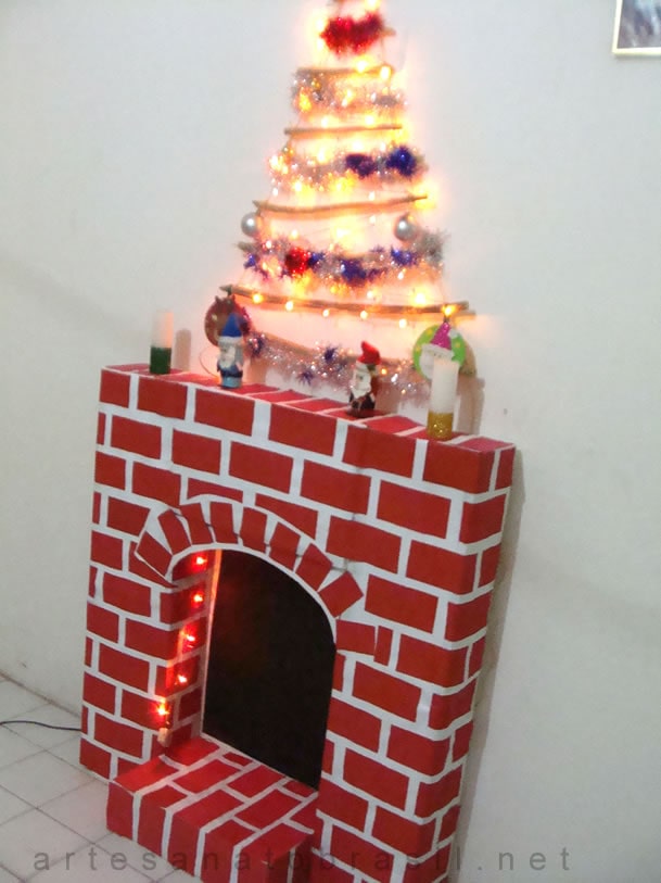 ideias de decoração de natal para lareira simples