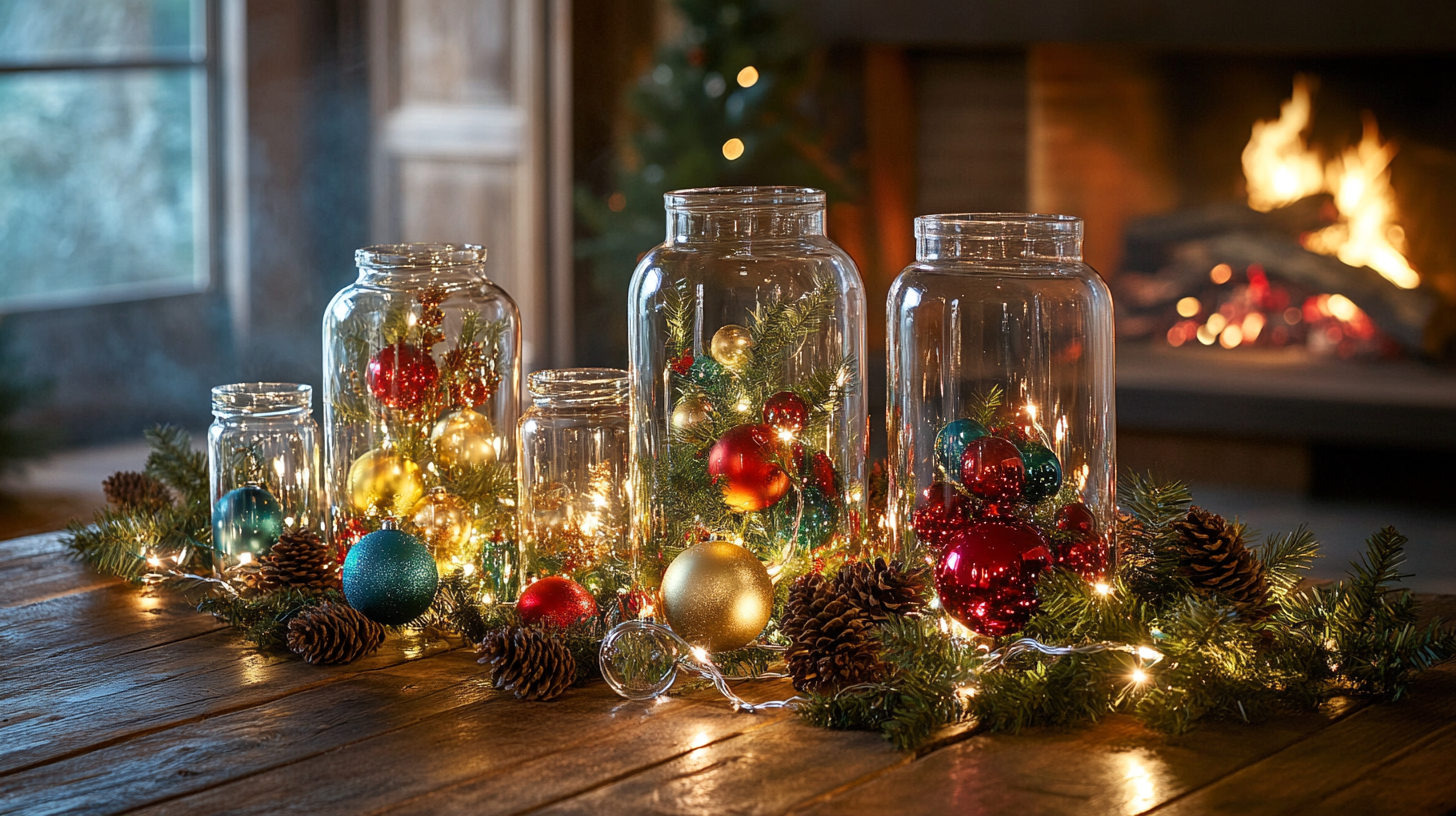 ideias criativas decoração natal vidro bolas