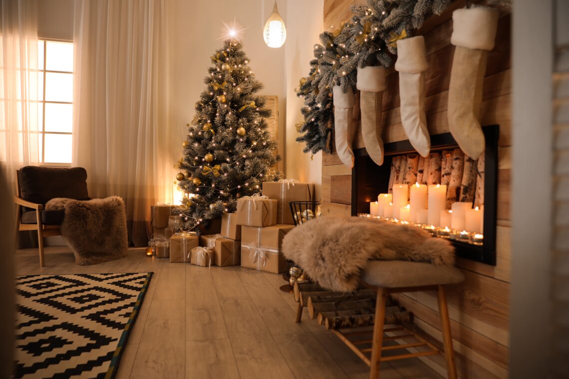 decoração de natal na varanda de casa