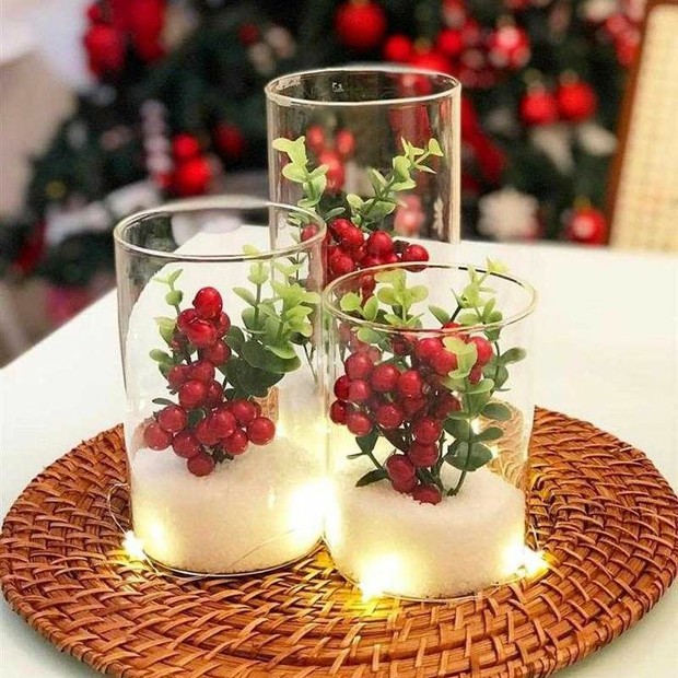 como decorar mesa de natal simples