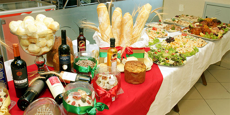 decoração natal padaria barata e elegante