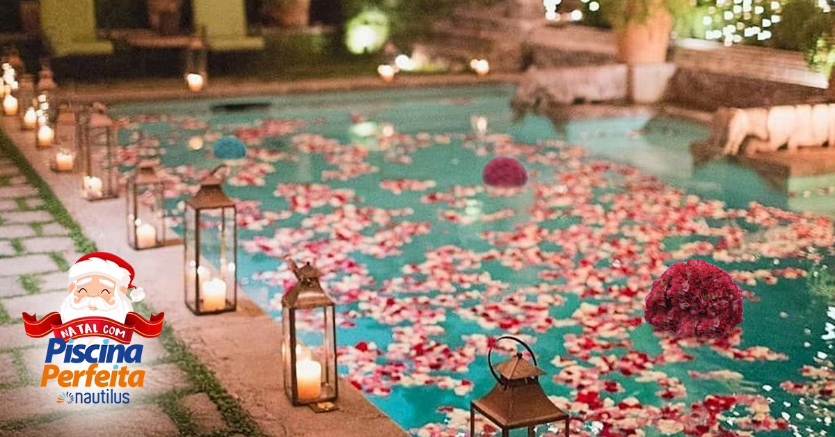decoração natal piscina iluminada