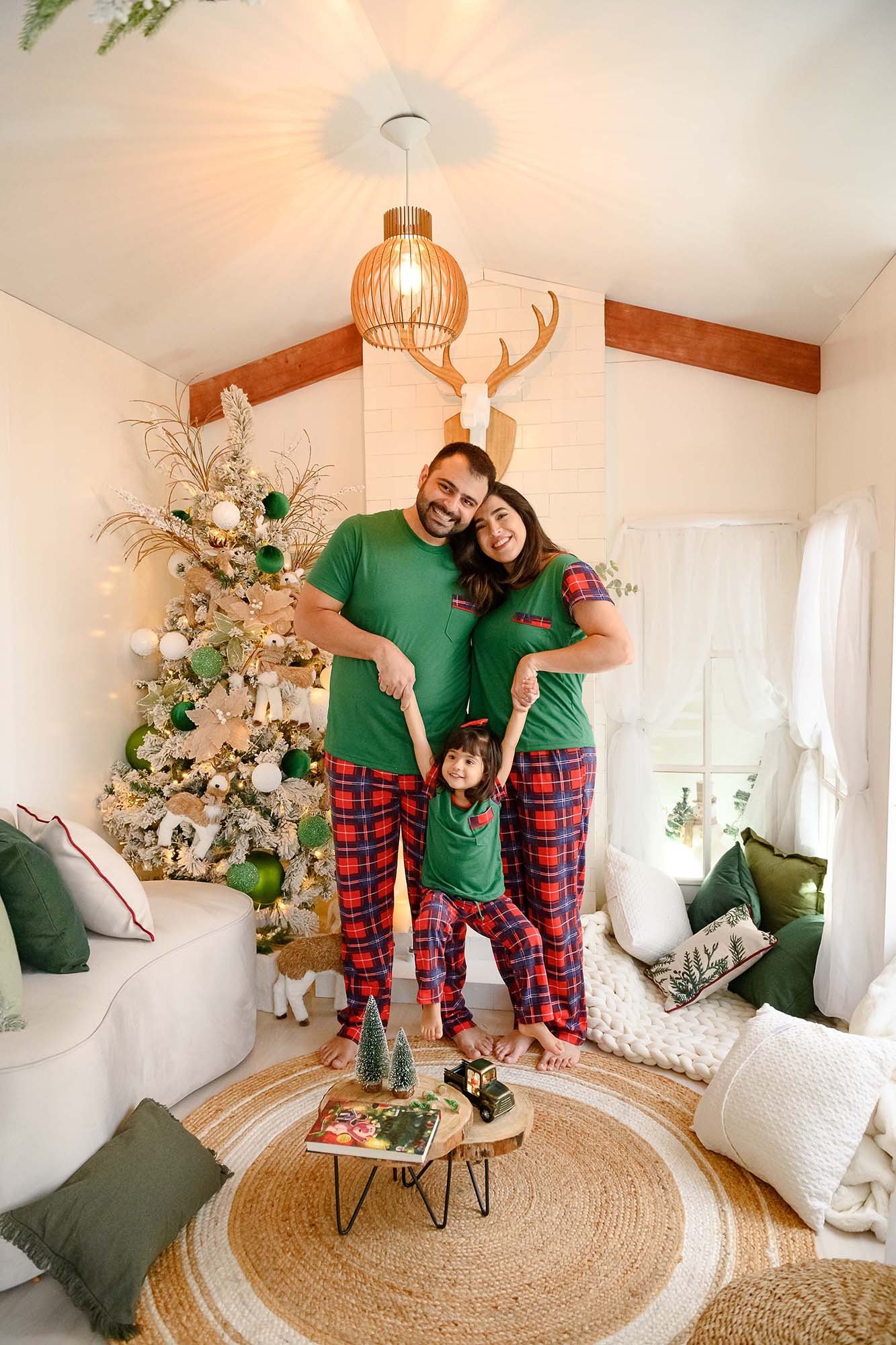 cenário rústico natalino para fotos em casa