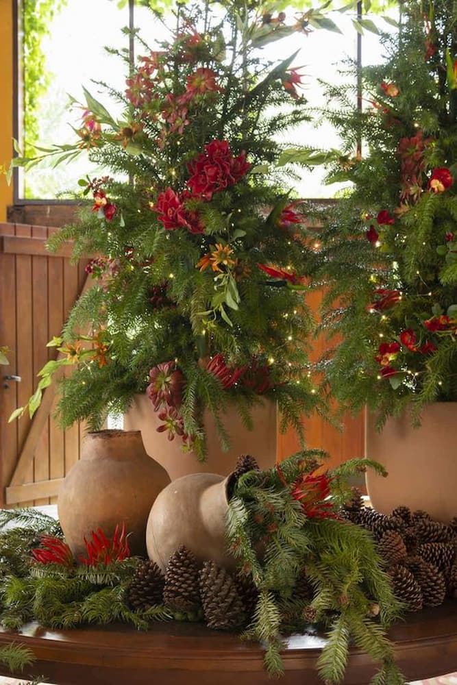 decoração de natal rústica para varanda