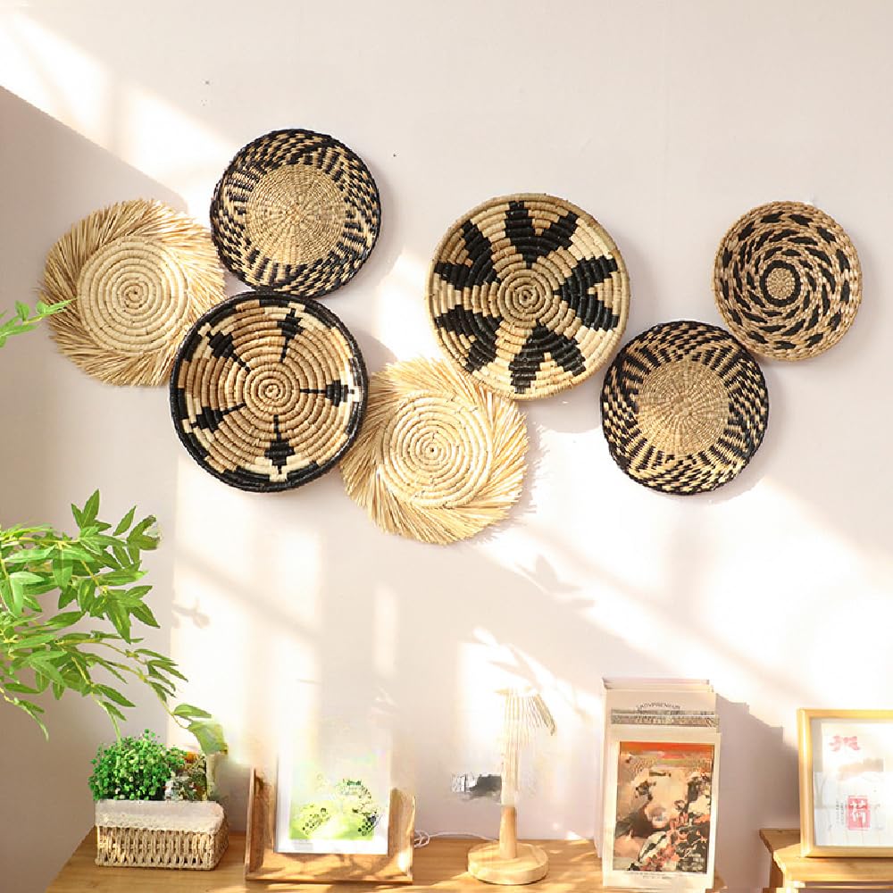 ideias de decoração de parede com palha