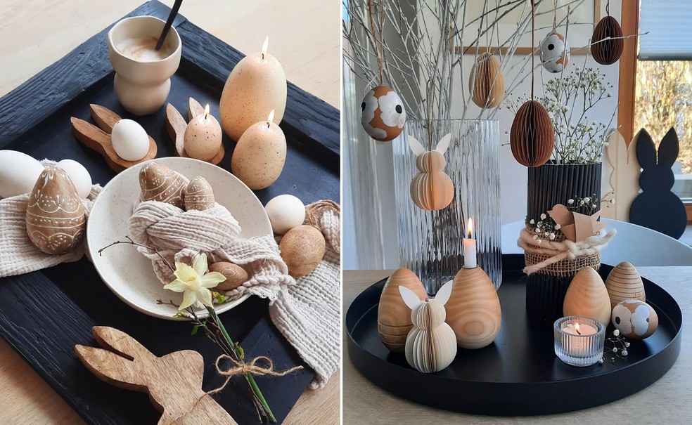 decoração de páscoa com materiais naturais