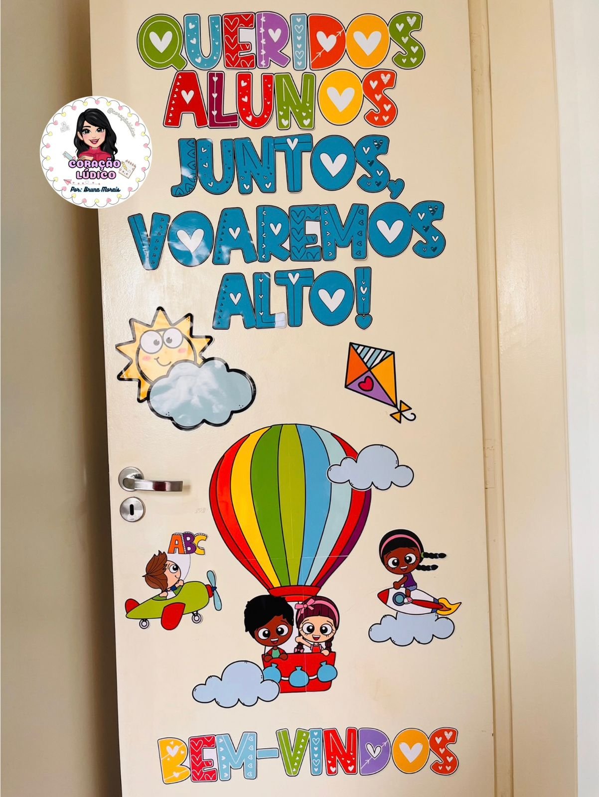 decoração de porta educação infantil feltro